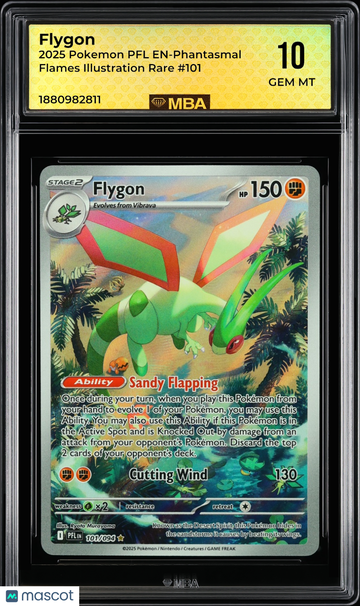 2025 Pokemon PFL EN-Phantasmal Flames Flygon #101 Illustration Rare MBA 10