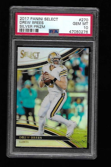 2017 PANINI SELECT DREW BREES #270 FIELD LEVEL SILVER