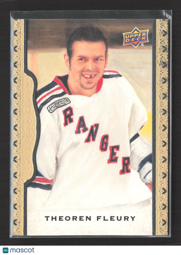 2015 Upper Deck Masterpieces Hockey Theoren Fleury #95 Black Framed Leather 38/50