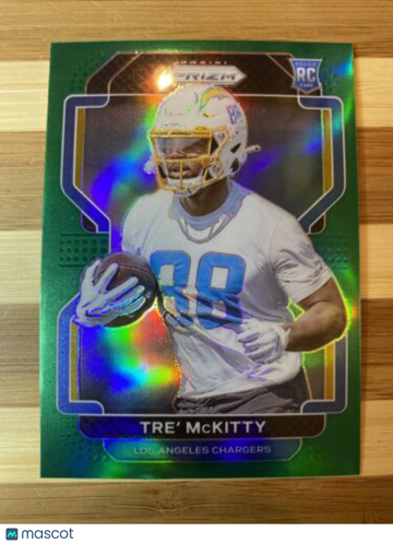 Tre’ Mckitty 2021 Prizm Green Prizm Rookie Card No. 416 Los Angeles Chargers