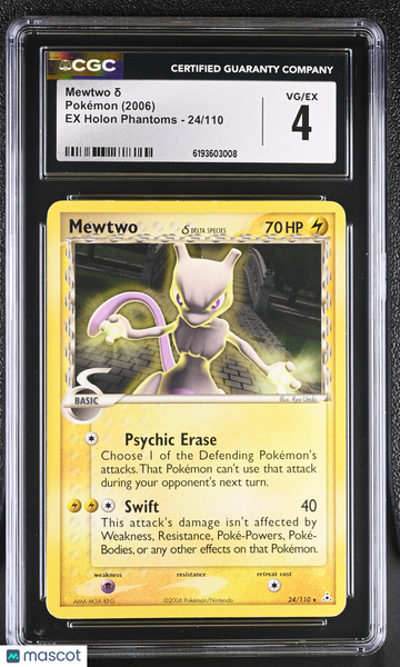 Mewtwo δ #24/110 2006 Pokemon EX Holon Phantoms CGC 4