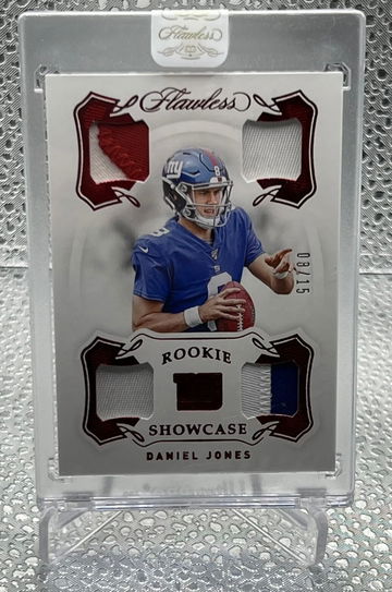 2019 FLAWLESS PATCH DANIEL JONES Quad Patch Rc Jersey #’d 8 / 15 Factory Sealed