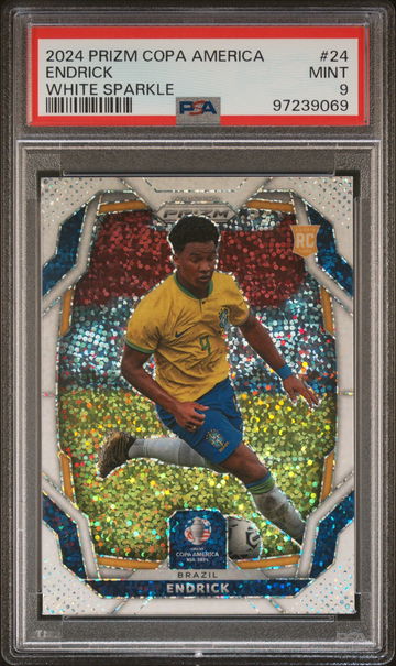 2024 PANINI PRIZM COPA AMERICA ENDRICK WHITE SPARKLE SSP #24 RC ROOKIE PSA 9
