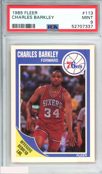 1989 FLEER CHARLES BARKLEY #113 PHILADELPHIA 76ERS HOF PSA 9 MINT