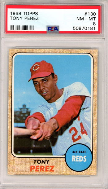 1968 TOPPS TONY PEREZ PSA 8 NM-MT