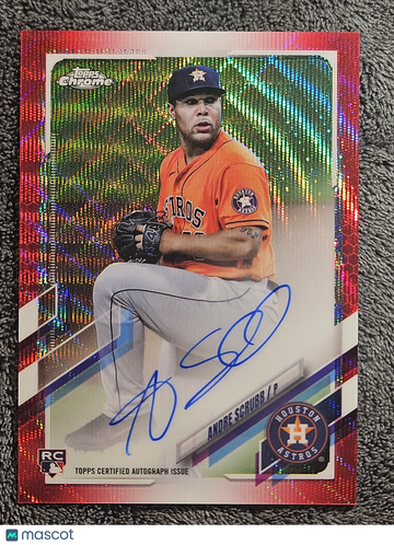 2021 Topps Chrome Andre Scrubb Red Wave Refractor /5 Autograph Auto Signed Rookie RC