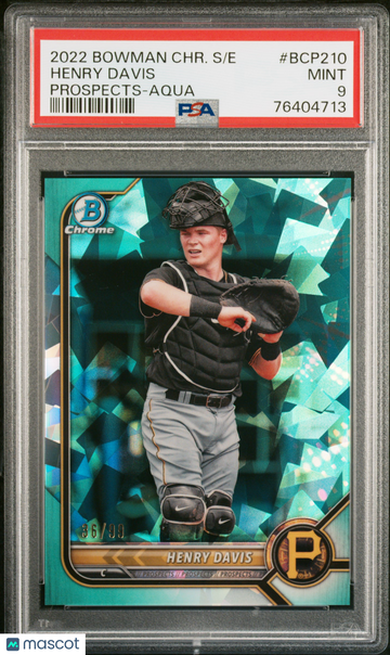 2022 Bowman Chr S/E Henry Davis #BCP210 Prospects Aqua /99 PSA 9