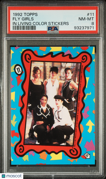 1992 Topps In Living Color Stickers Fly Girls #11 PSA 8