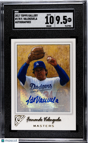 2017 Topps Gallery Fernando Valenzuela #178 Autograph SGC 9.5 Auto 10