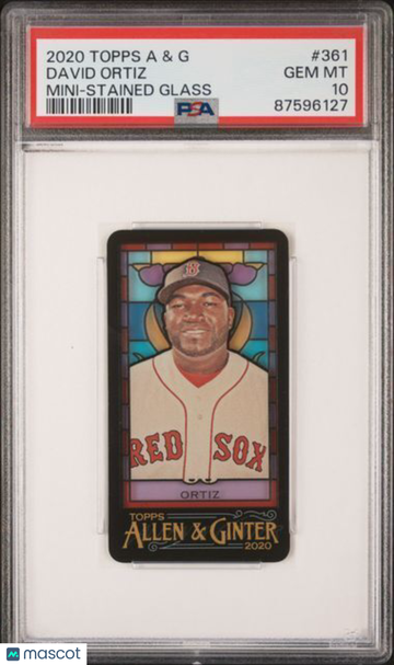 2020 Topps Allen & Ginter David Ortiz #361 Mini Stained Glass PSA 10