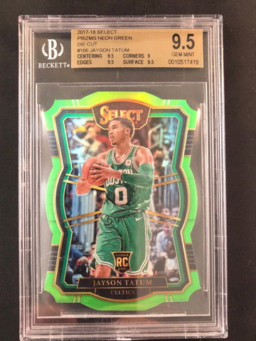 2017-18 Panini Select Jayson Tatum Lime Green Die-Cut Rookie /65