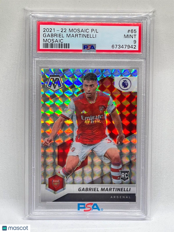 2021 Panini Mosaic Premier League Gabriel Martinelli #65 PSA 9