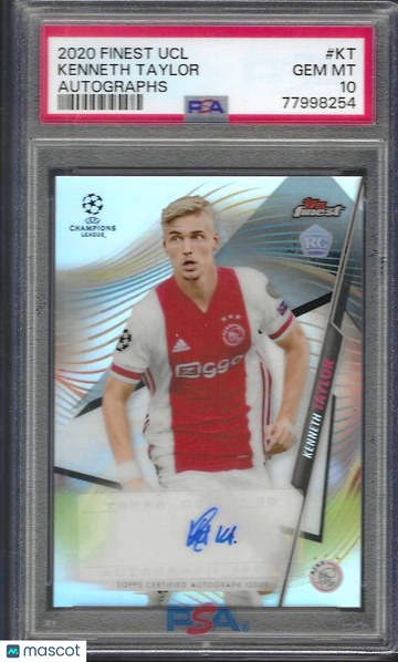 2020 Topps Finest UEFA Champions League Autographs Kenneth Taylor #KT PSA 10