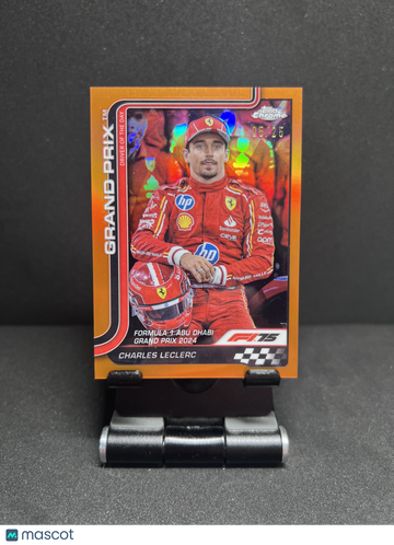 2025 CHROME CHARLES LECLERC TRUE ORANGE REFRACTOR /25 #145
