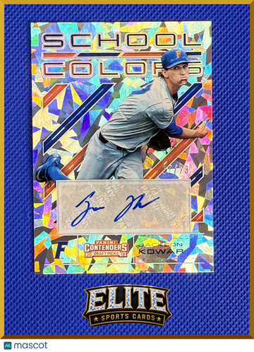 2018 Panini Contenders Draft Picks School Colors Jackson Kowar #6 Colors Cracked Ice /23 1st