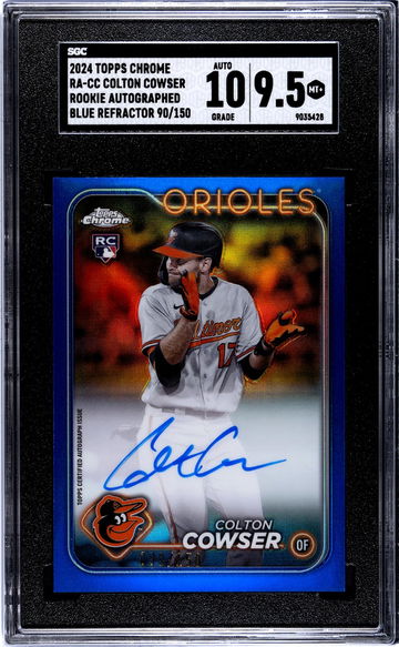 2024 Topps Chrome Blue Refractor Colton Cowser #RA-CC RC Auto /150 SGC 9.5 Auto 10