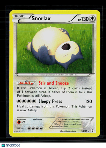 Pokemon 2016 Generations Snorlax #58/83