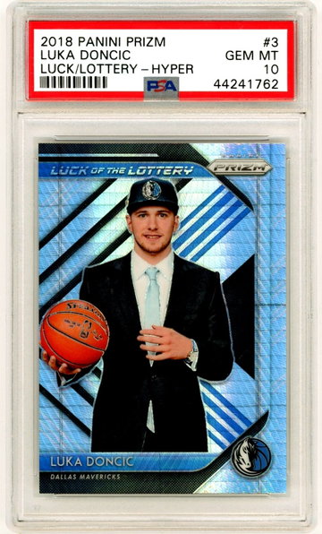 Luka Doncic Prizm Luck of the Lottery Hyper PSA 10 (Small scratch on back of slab)