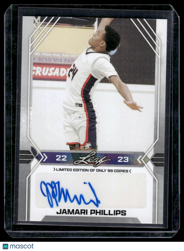 2022-23 Leaf Draft Jamari Phillips #BA-JP2 Autographs AU