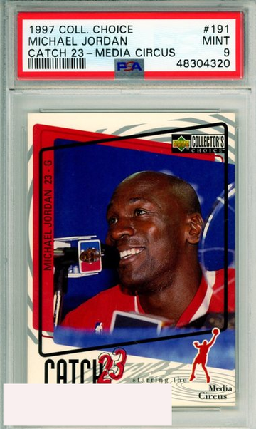 1997 COLLECTORS CHOICE MICHAEL JORDAN #191 CATCH 23-MEDIA CIRCUS PSA 9 MINT
