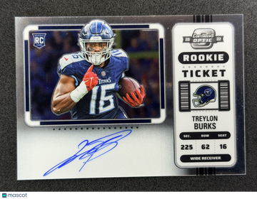 2022 Panini Contenders Optic Treylon Burks #137 Rookie Ticket RPS Variation AU RC Tennessee Titans