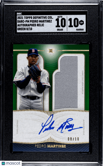 2021 Topps Definitive Collection Pedro Martinez #DARC-PM Auto. Relic Green SGC 10 Auto 10