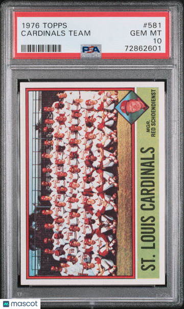 1976 Topps Baseball St. Louis Cardinals #581 PSA 10