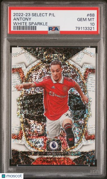 2022-23 Panini Select Premier League Antony #68 White Sparkle PSA 10