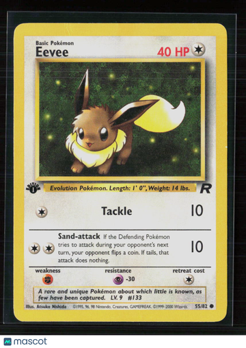 Pokemon 2000 Team Rocket Eevee 1st Edition #55/82
