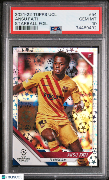 2021-2022 Topps UEFA Champions League Ansu Fati #54 Starball Foil PSA 10