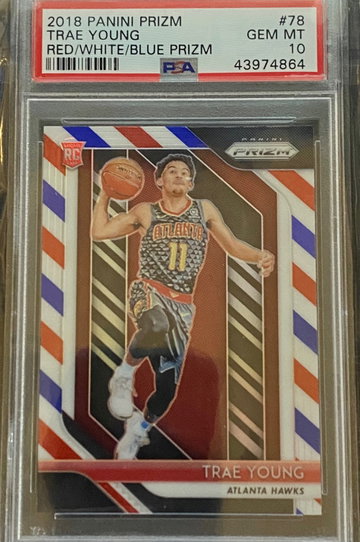 Trae Young 2018-19 Prizm RC Red White Blue PSA 10