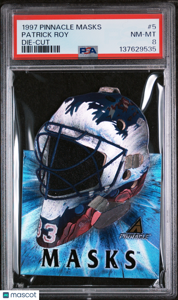 1997-98 Pinnacle Masks Patrick Roy #5 Die Cut PSA 8