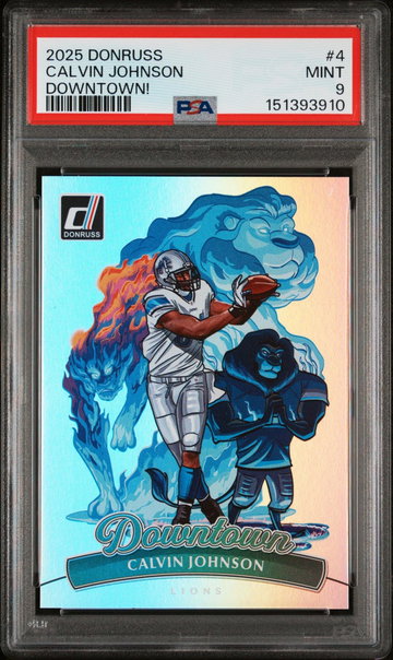 2025 Panini Donruss Downtown Calvin Johnson #4 PSA 9