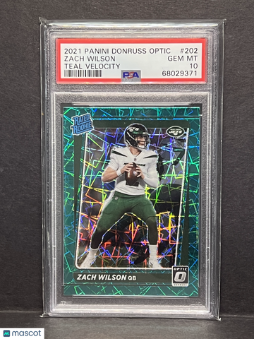 2021 Panini Donruss Optic Zach Wilson #202 Green Velocity PSA 10