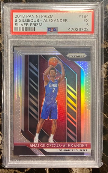 2018 panini prizm Shai Gilgeous-Alexander silver prizm #184 Ex 5 psa nail indent 