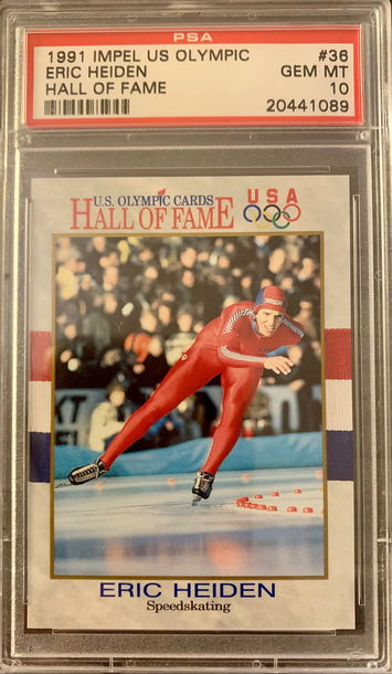 1991 IMPEL US OLYMPIC ERIC HEIDEN HALL OF FAME #36 -  PSA 10 POP 4 OLYMPICARDS.