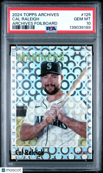 2024 Topps Archives Cal Raleigh #125 Foilboard PSA 10