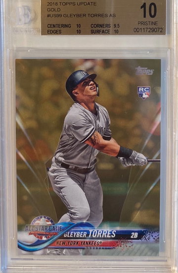 2018 Topps Update Gold #’d /2018 Gleyber Torres BGS 10 
