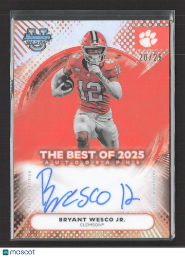 2025 Bowman University Best Football Bryant Wesco Jr. #BOA-BWJ Red Refractor