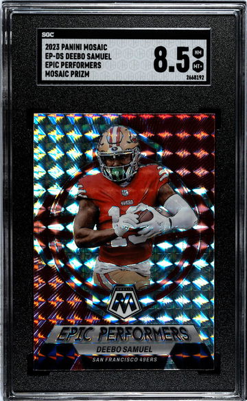 2023 Panini Mosaic Epic Performers Mosaic Prizm Deebo Samuel #EP-DS SGC 8.5