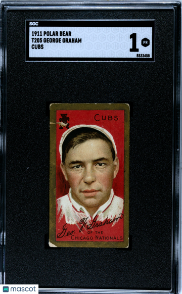 1911 Polar Bear (T205) George Graham Cubs SGC 1