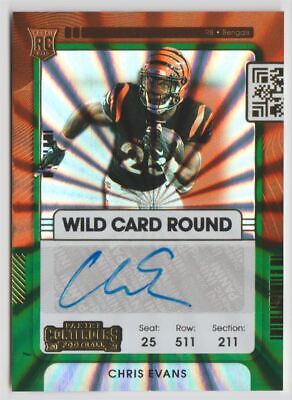 Chris Evans 2021 Panini Contneders Wild Card Round Rookie Ticket Autograph