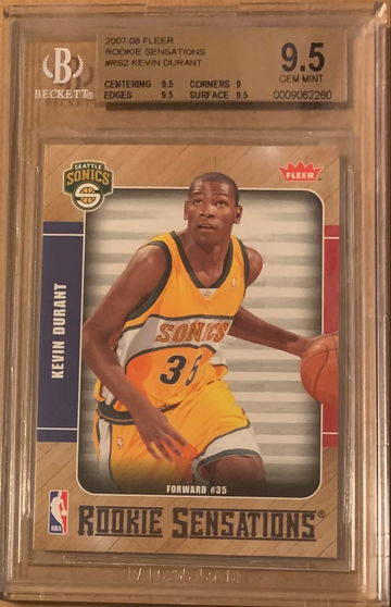 2007-08 Fleer Rookie Sensations RS-2 Kevin Durant RC BGS 9.5