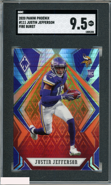 2020 PANINI PHOENIX JUSTIN JEFFERSON #111 FIRE BURST ROOKIE RC SGC 9.5 MT+