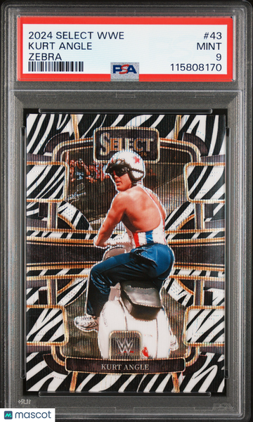 2024 Panini Select WWE Kurt Angle #43 Zebra PSA 9