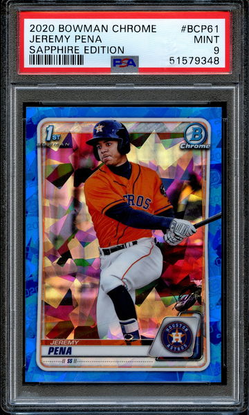 2020 Bowman Chrome Sapphire Jeremy Pena PSA 9