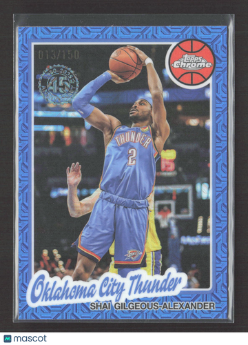 2025 Topps Chrome Blue Pattern #TC-SG Shai Gilgeous-Alexander 013/150 Thunder Basketball Card