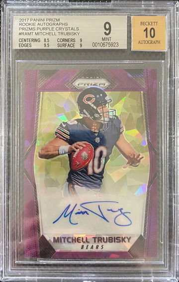 2017 Prizm Mitchell Trubisky Purple Crystals Prizm /75 Auto Autograph Rookie RC BGS 9/10 Mint