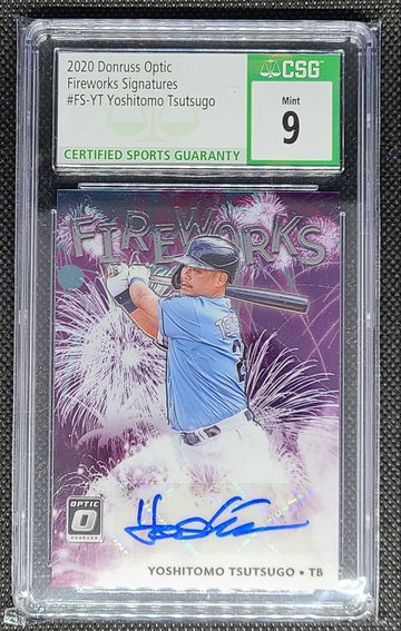 2920 Donruss Optic Fireworks Signatures #FS-YT Yoshitomo Tsutsugo CSG 9/10