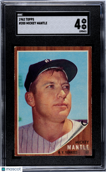 1962 Topps Mickey Mantle #200 SGC 4